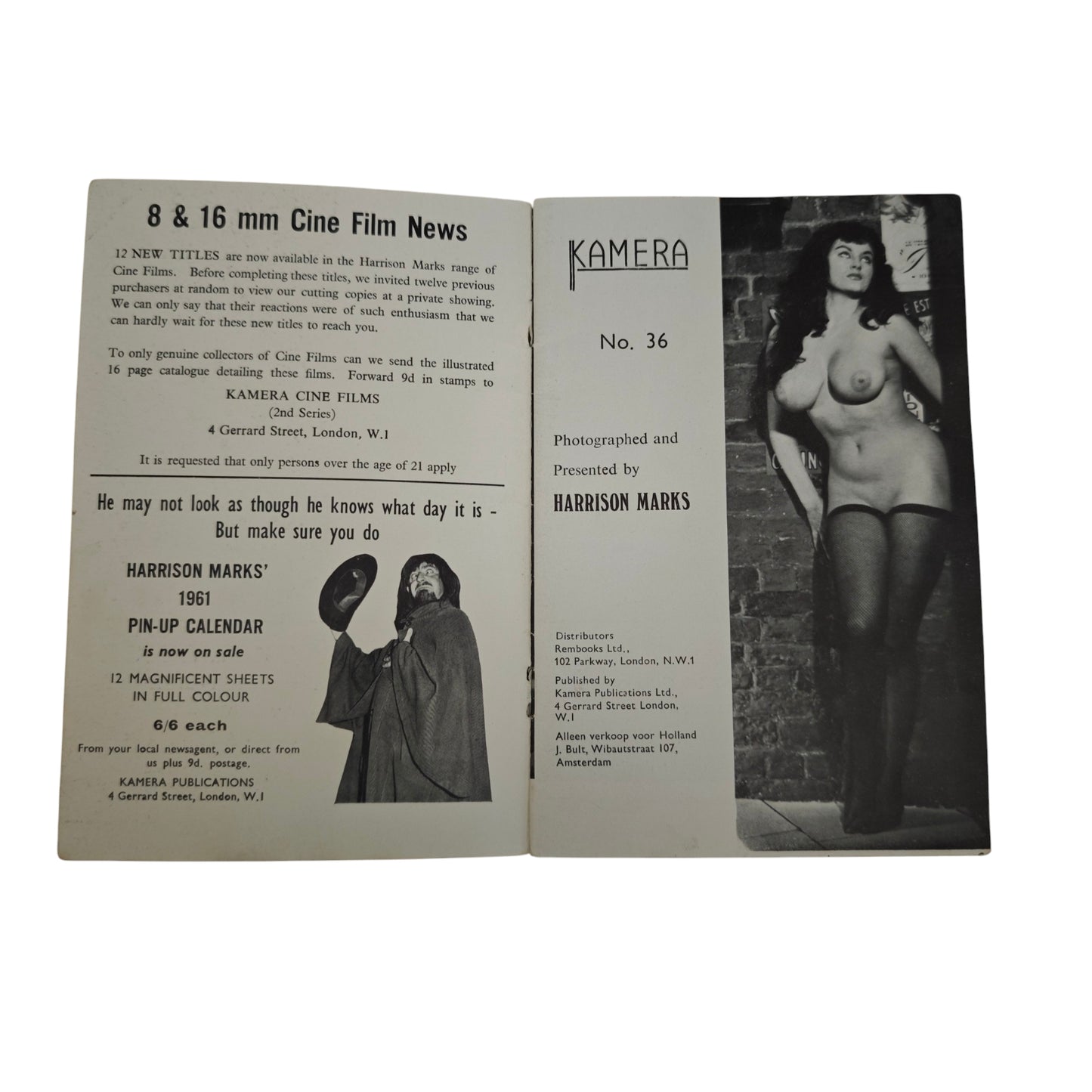 Vintage Gamour Pin up Magazin Kamera No. 36  1960 Harrison Marks
