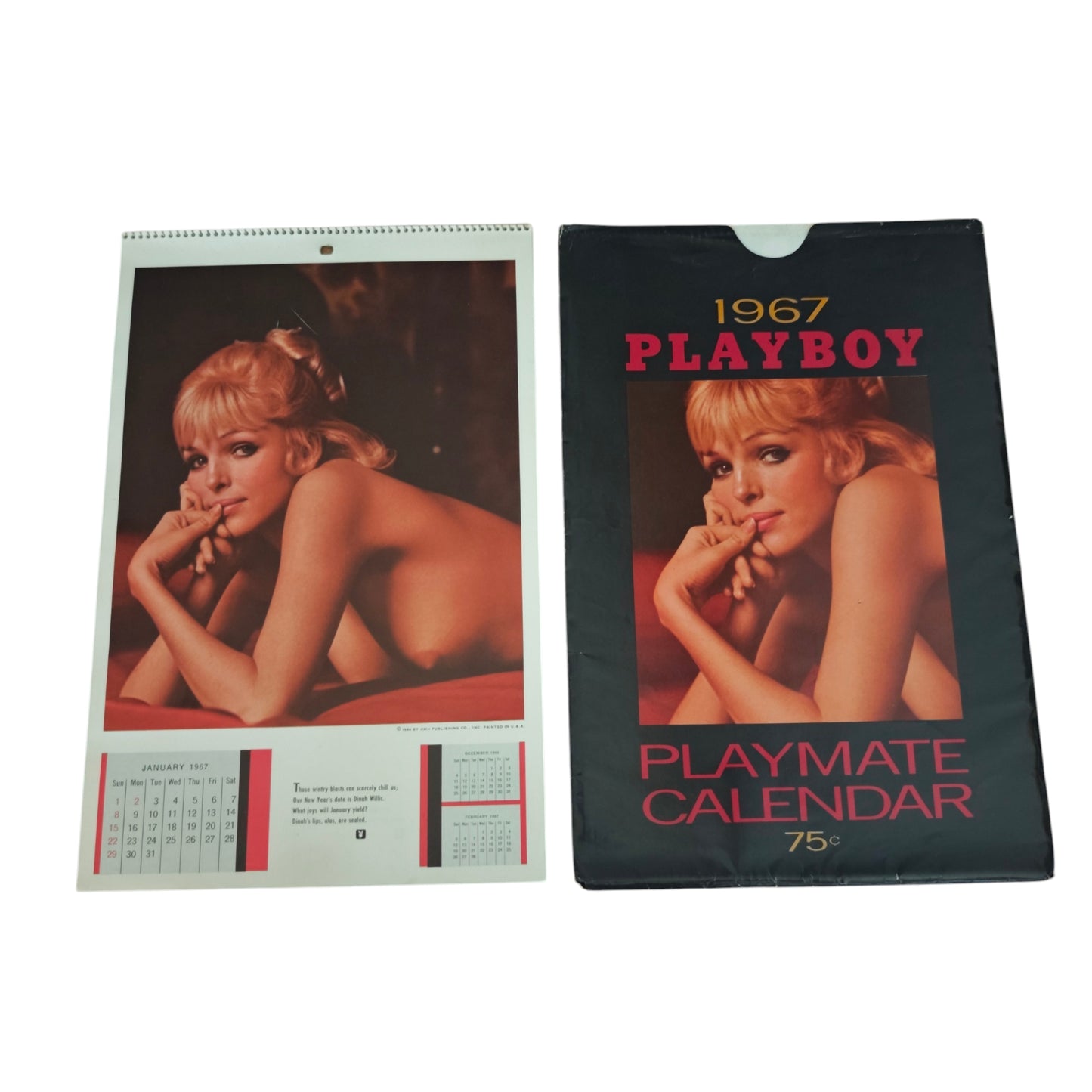 Vintage „1967 Playboy Playmate Calendar“ mit der originalen Schutzhülle und Spiralbindung