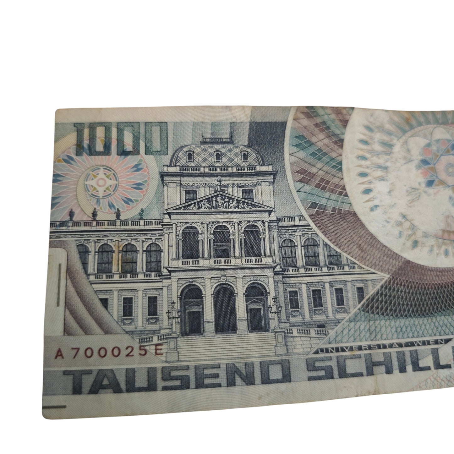 1000-Schilling-Schein A700025E Oesterreichischen Nationalbank aus dem Jahr 1983 mit dem Porträt des Physikers Erwin Schrödinge