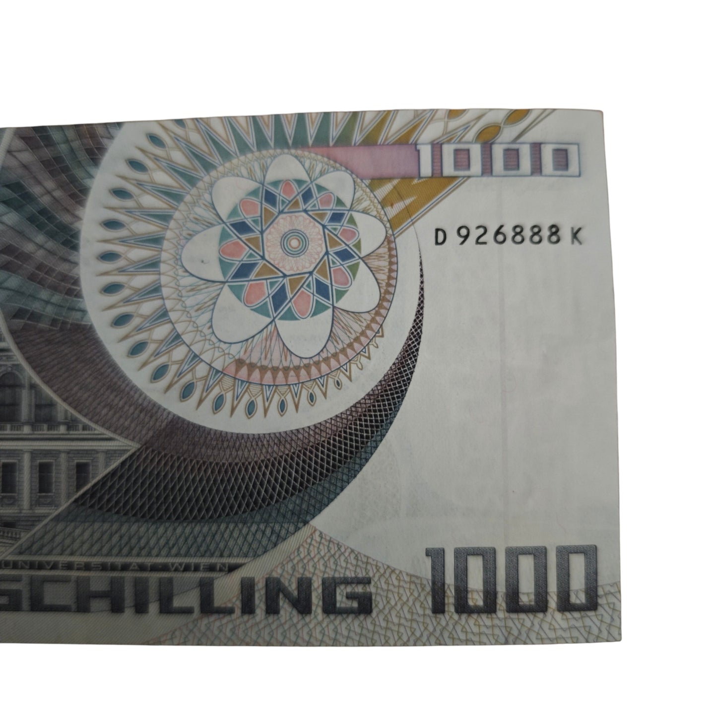 1000-Schilling-Schein D926888K  Oesterreichischen Nationalbank aus dem Jahr 1983 mit dem Porträt des Physikers Erwin Schrödinger