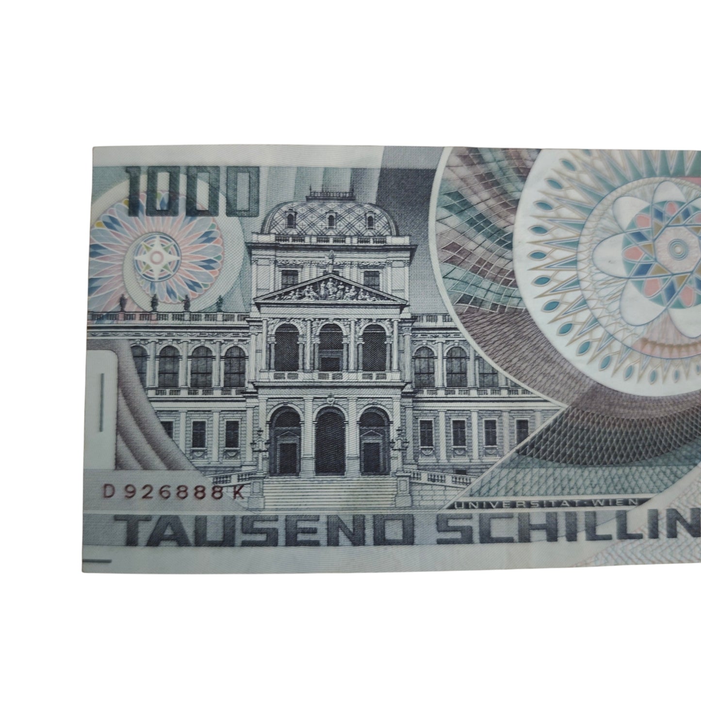 1000-Schilling-Schein D926888K  Oesterreichischen Nationalbank aus dem Jahr 1983 mit dem Porträt des Physikers Erwin Schrödinger