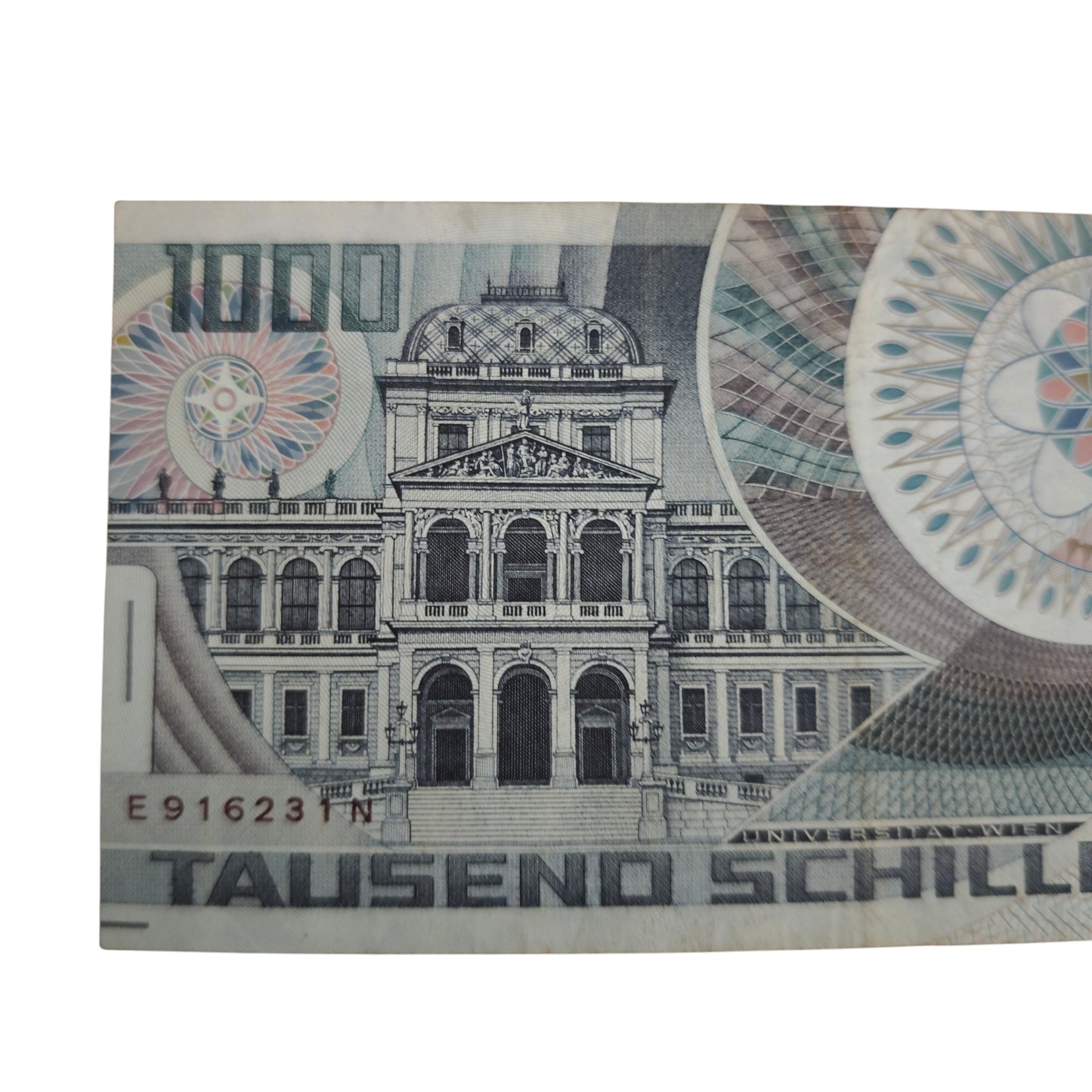 1000-Schilling-Schein E916231N  Oesterreichischen Nationalbank aus dem Jahr 1983 mit dem Porträt des Physikers Erwin Schrödinger