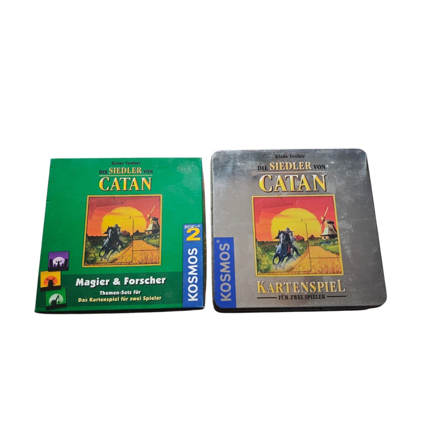 Die Siedler von Catan – Das Kartenspiel Jubiläums-Metalldose mit Erweiterung Magier & Forscher