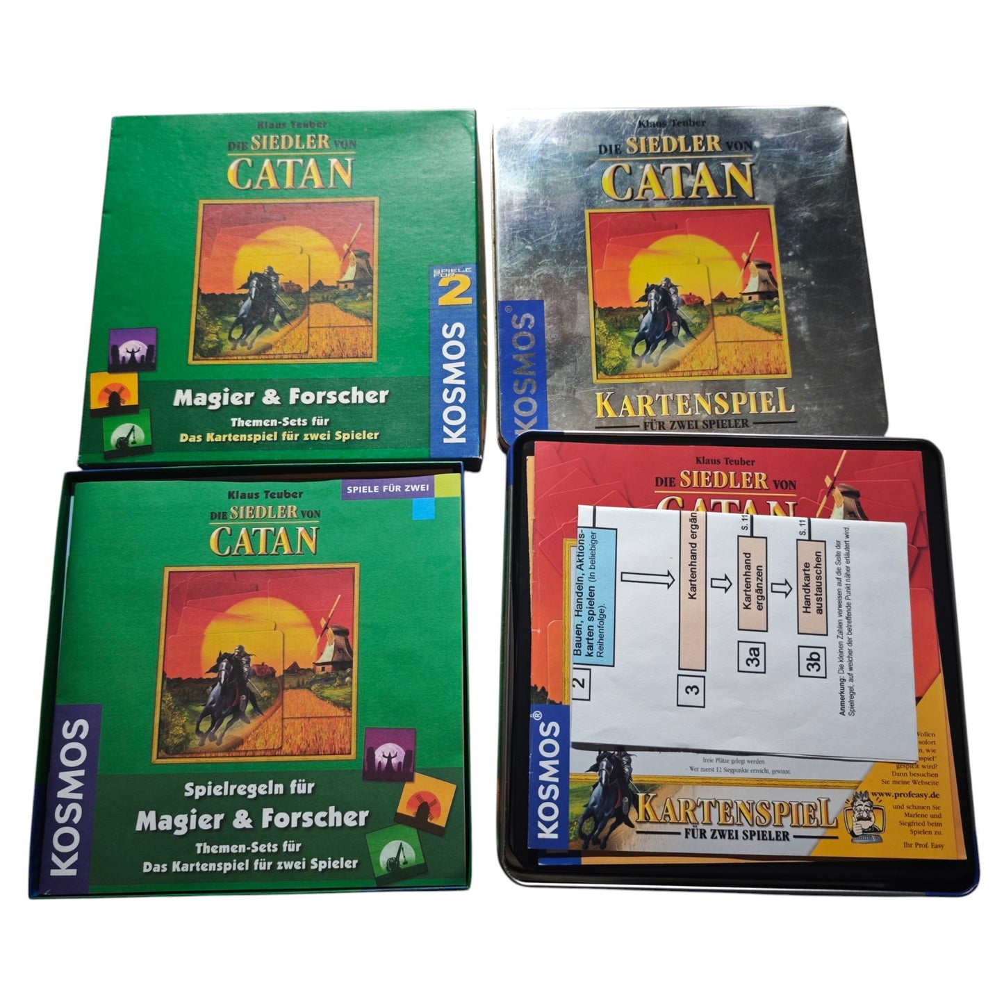 Die Siedler von Catan – Das Kartenspiel Jubiläums-Metalldose mit Erweiterung Magier & Forscher