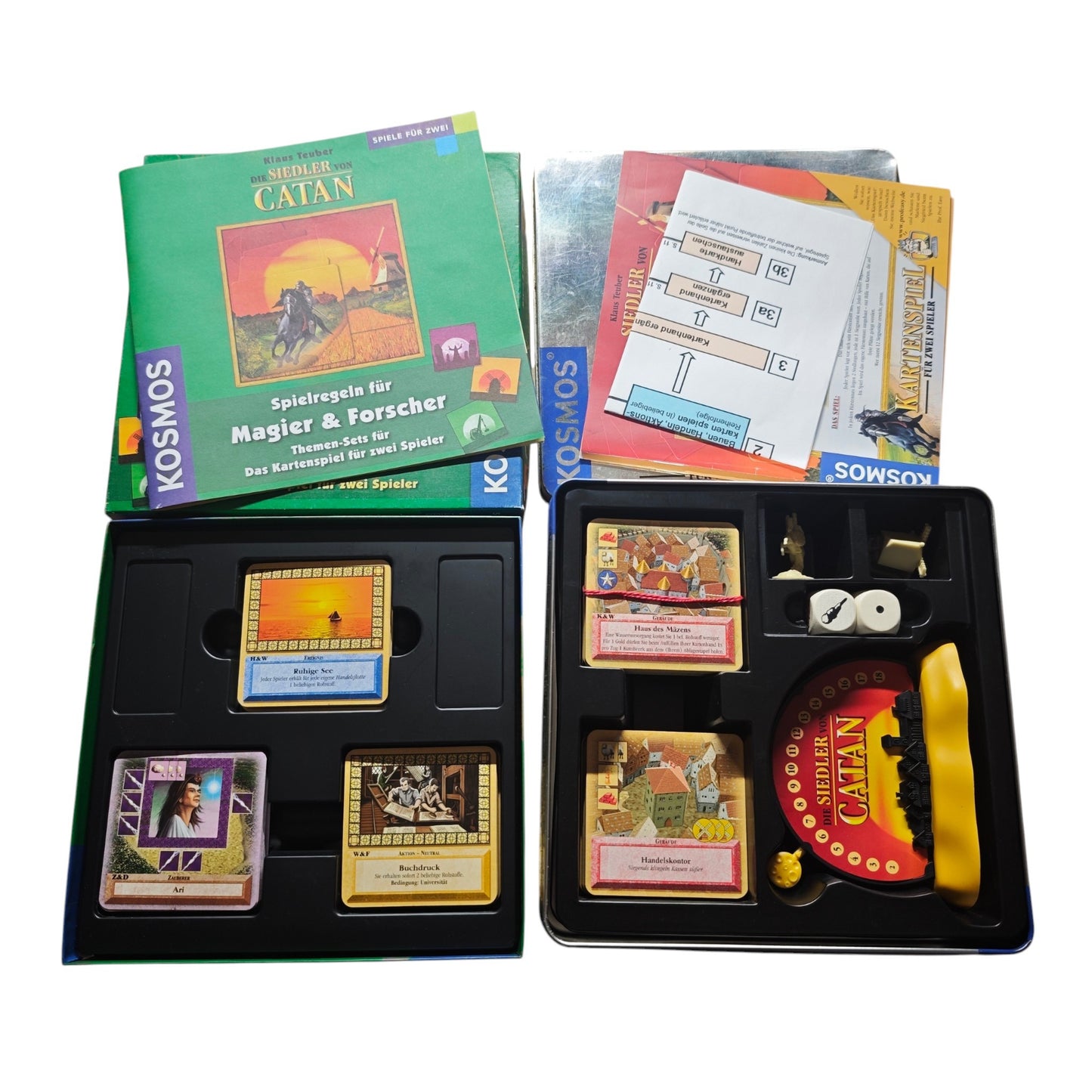 Die Siedler von Catan – Das Kartenspiel Jubiläums-Metalldose mit Erweiterung Magier & Forscher