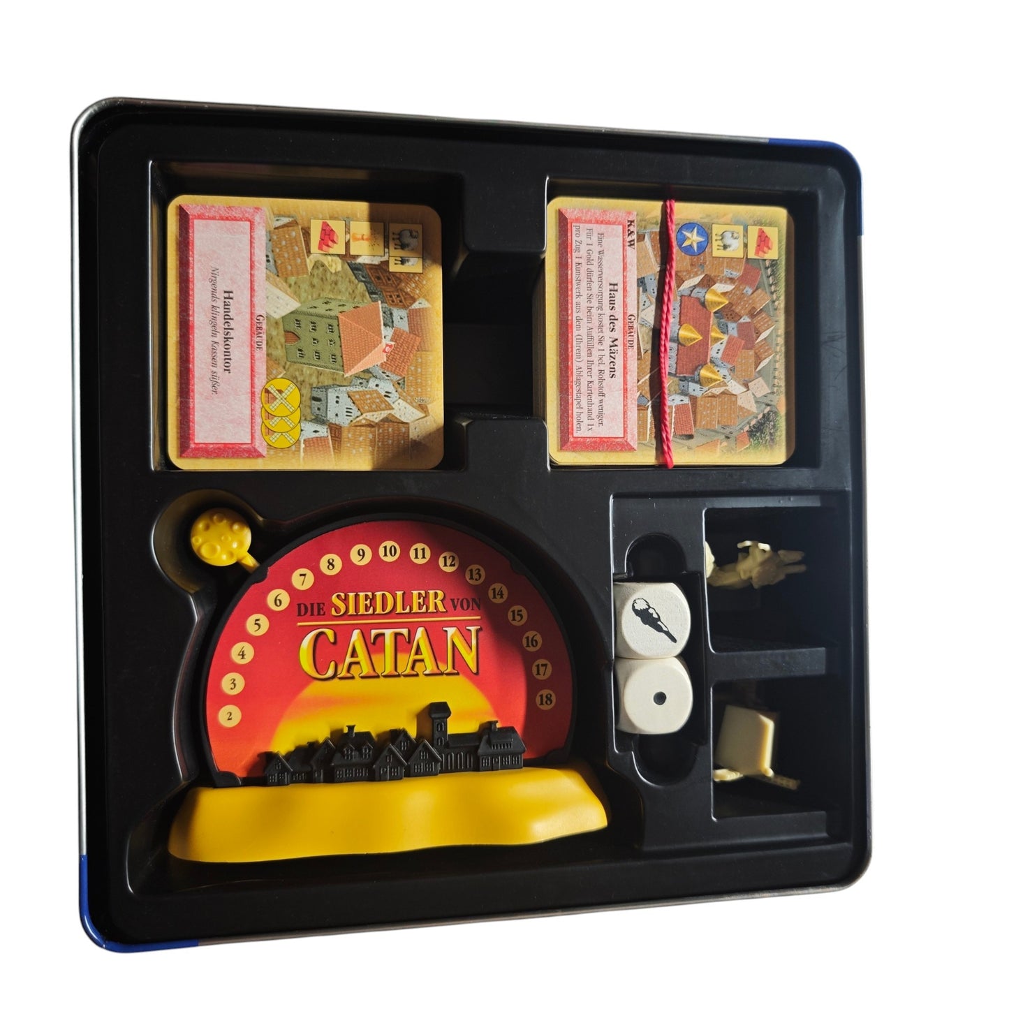 Die Siedler von Catan – Das Kartenspiel Jubiläums-Metalldose mit Erweiterung Magier & Forscher