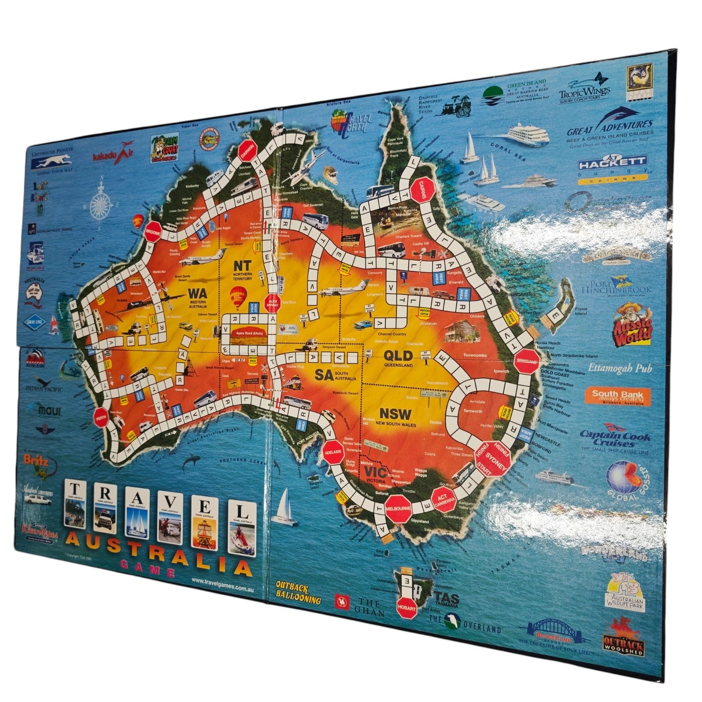 Gesellschaftsspiel Travel Australia Game von 1991 The Adventures are Real the Places are Real!