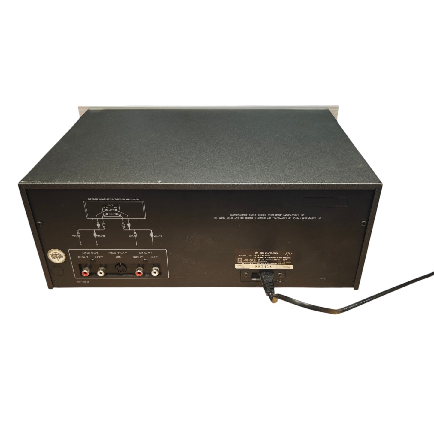 Kenwood KX-550, ein klassisches Stereo-Kassettendeck mit analogen VU-Meter-Anzeigen
