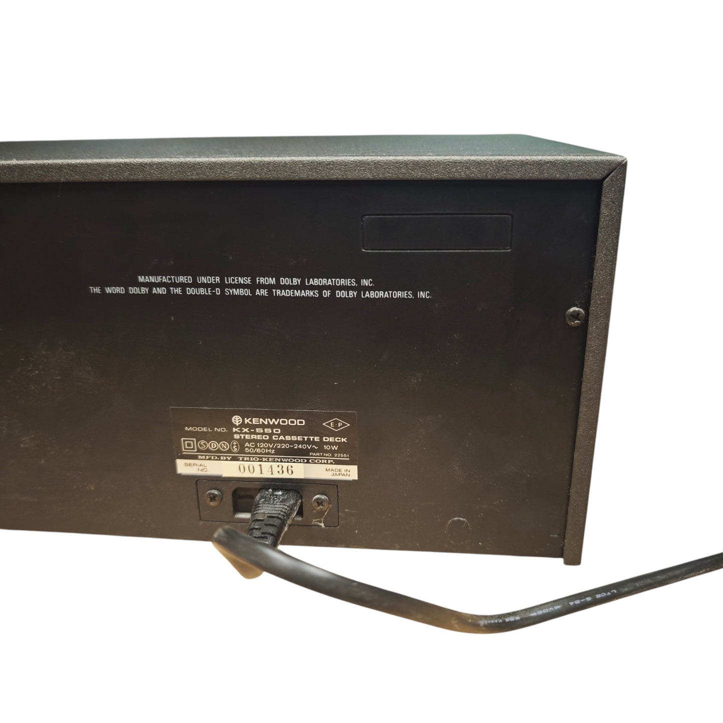 Kenwood KX-550, ein klassisches Stereo-Kassettendeck mit analogen VU-Meter-Anzeigen
