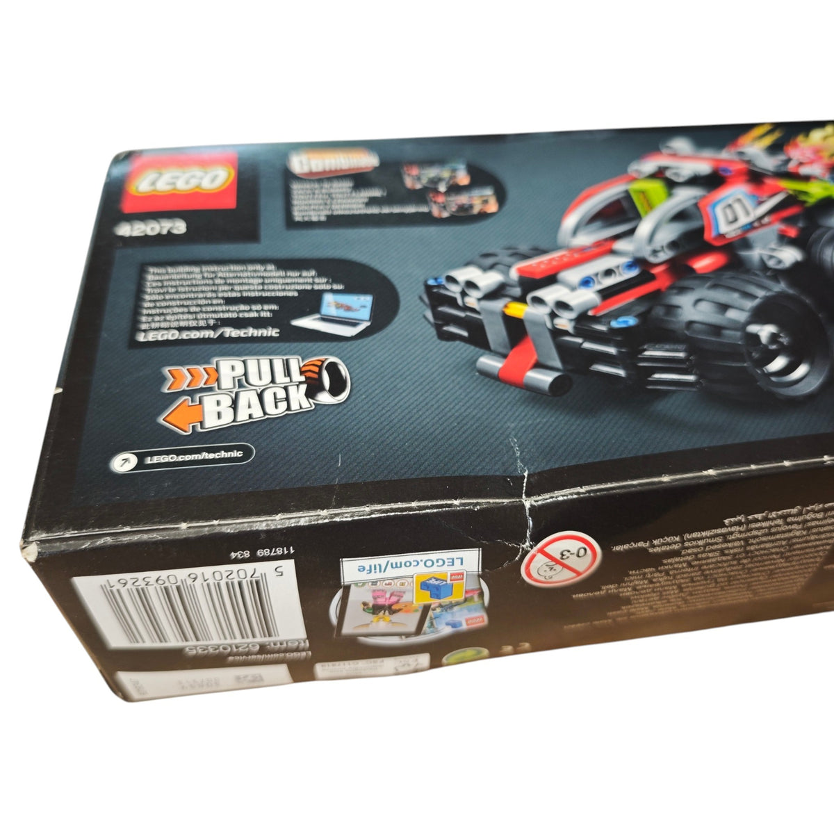 LEGO Technic Set BUMMS Nummer 42073 mit einem integrierten Rückziehmotor