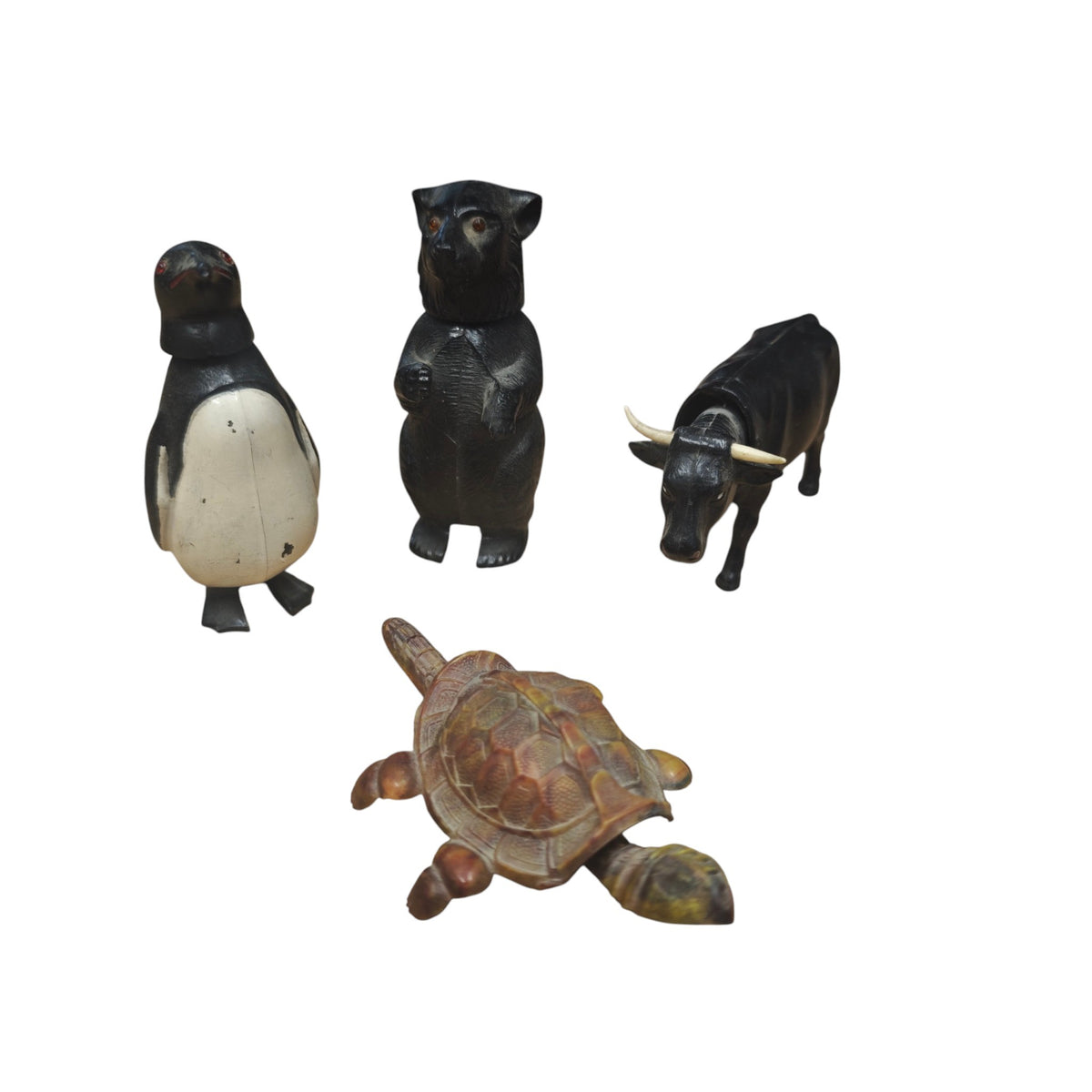 Vintage Wackelkopf Tiere 4 STK. Celluloid oder Kunststoff 1950 1970 Marke Breba Made in West Germany