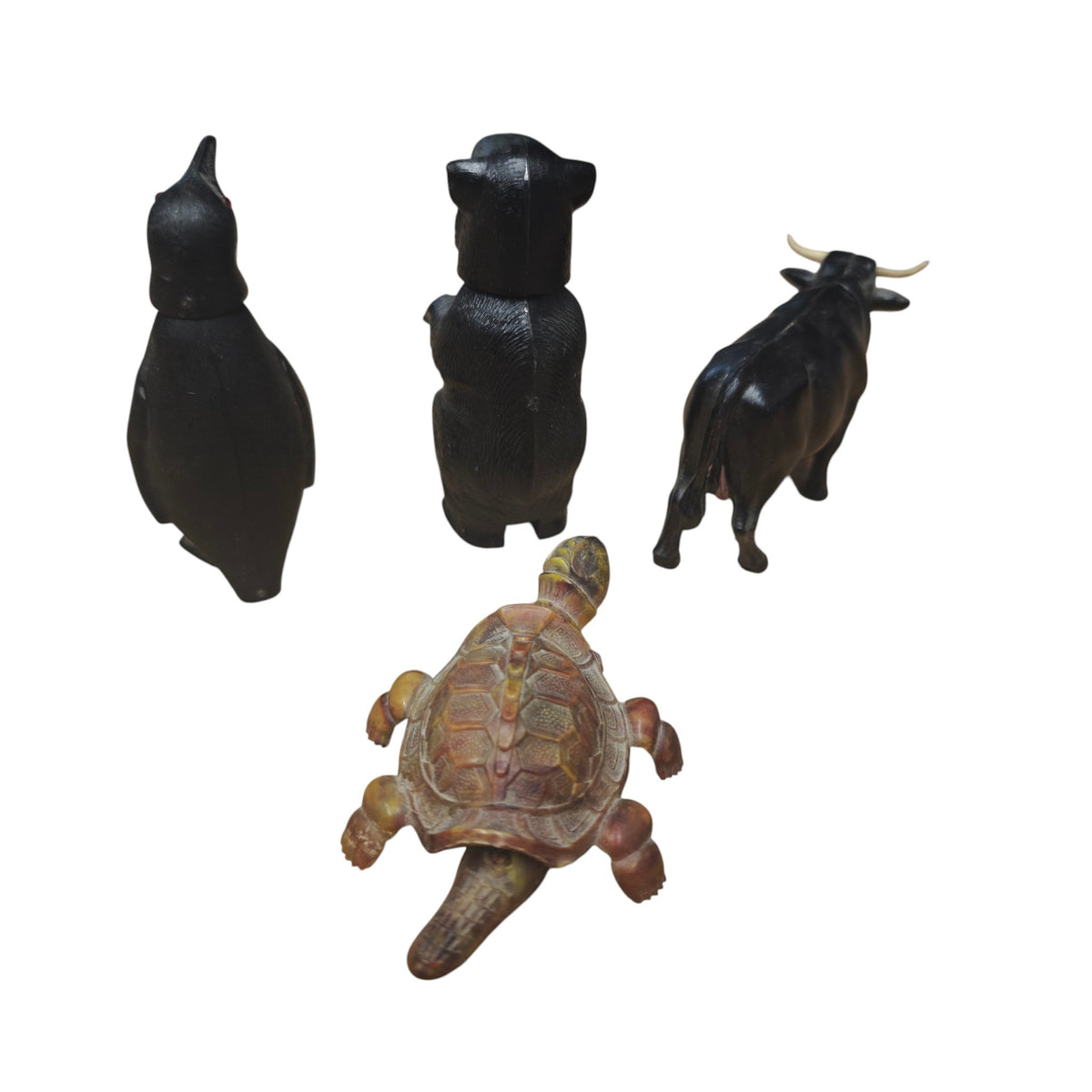 Vintage Wackelkopf Tiere 4 STK. Celluloid oder Kunststoff 1950 1970 Marke Breba Made in West Germany