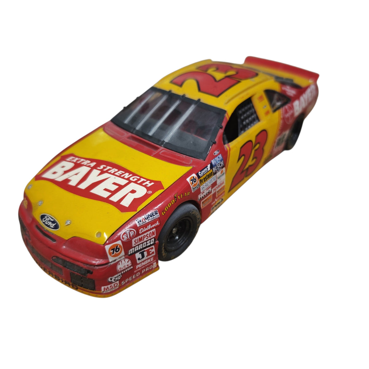 Modellauto NASCAR-Rennwagens Ford Thunderbird Nr. 23  Chad Little  gesponsert Bayer
