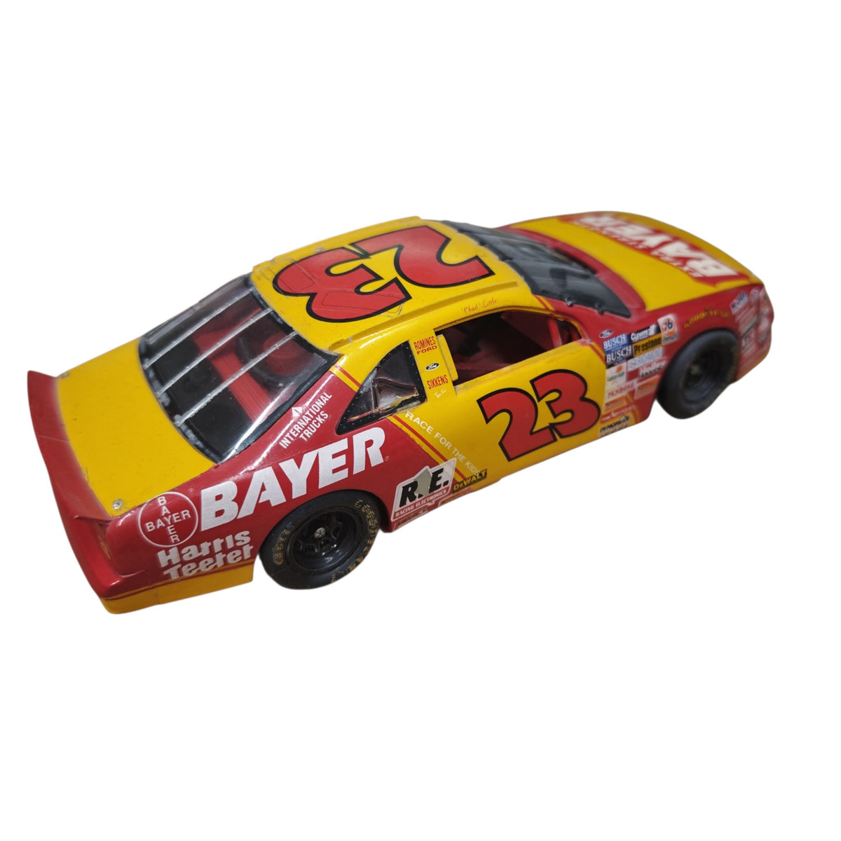 Modellauto NASCAR-Rennwagens Ford Thunderbird Nr. 23  Chad Little  gesponsert Bayer