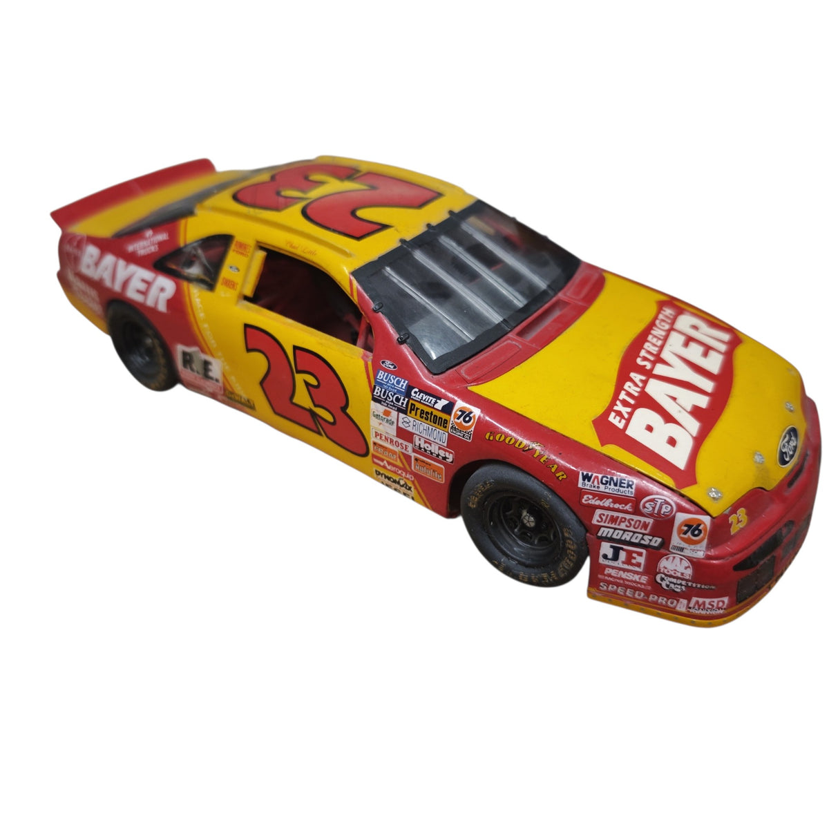 Modellauto NASCAR-Rennwagens Ford Thunderbird Nr. 23  Chad Little  gesponsert Bayer