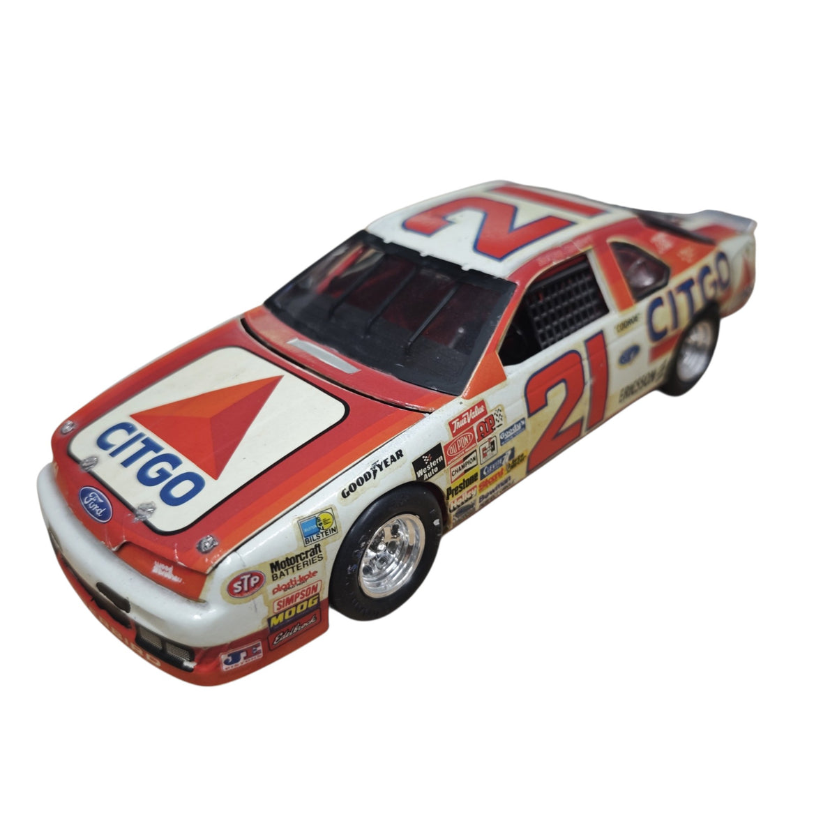 Modellauto NASCAR-Rennwagens Ford Thunderbird Startnummer 21 CITGO Morgan Shepherd Team Wood Brothers Racing