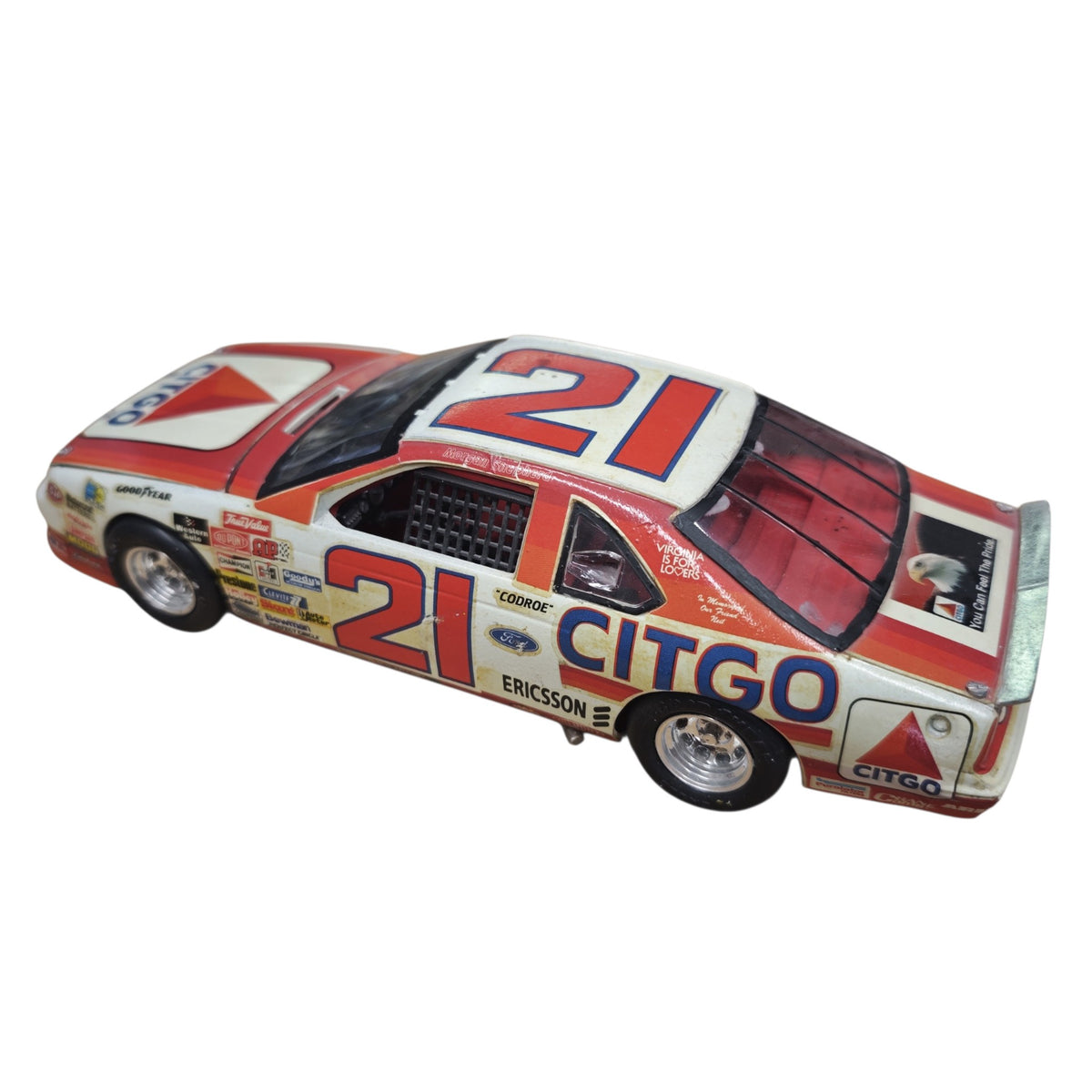 Modellauto NASCAR-Rennwagens Ford Thunderbird Startnummer 21 CITGO Morgan Shepherd Team Wood Brothers Racing