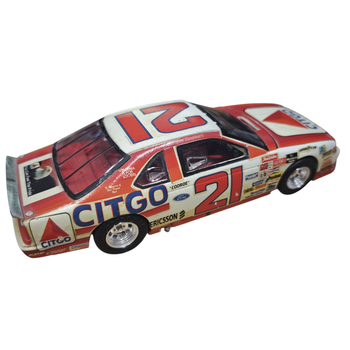 Modellauto NASCAR-Rennwagens Ford Thunderbird Startnummer 21 CITGO Morgan Shepherd Team Wood Brothers Racing