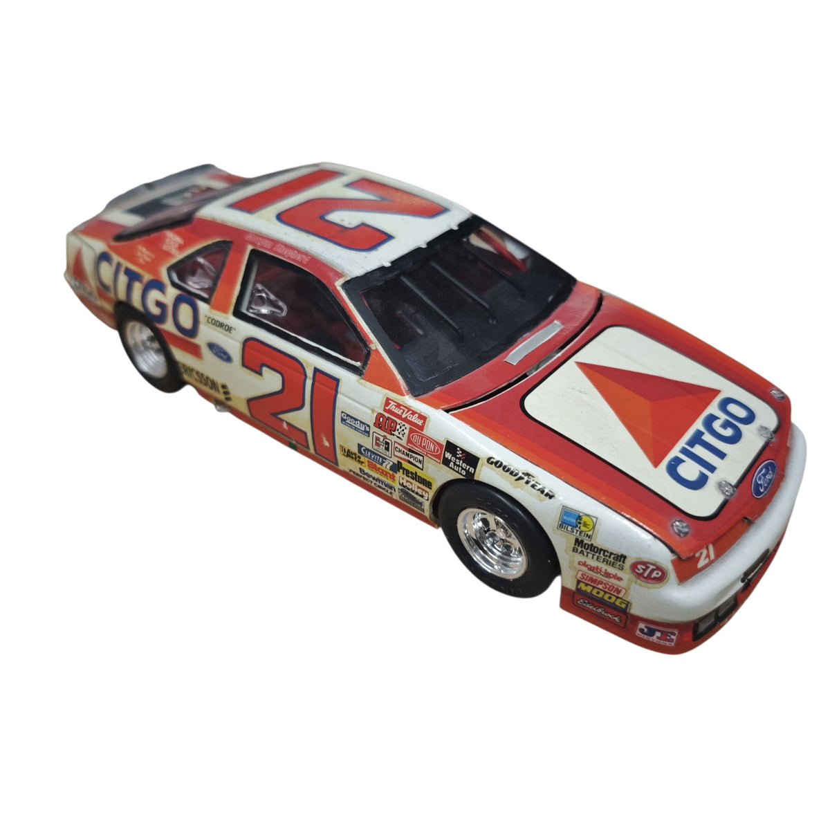 Modellauto NASCAR-Rennwagens Ford Thunderbird Startnummer 21 CITGO Morgan Shepherd Team Wood Brothers Racing