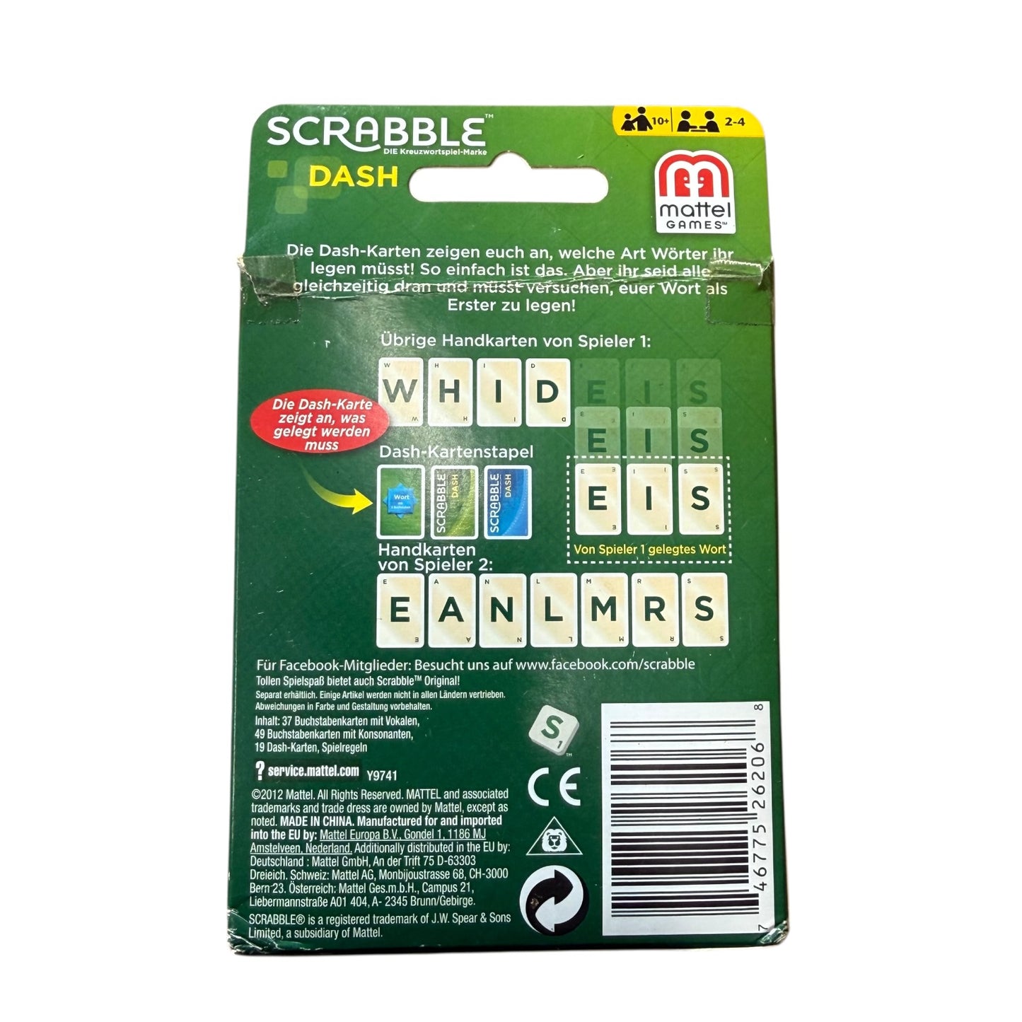 Scrabble Dash Mattel Games 2012 Kartenspiel