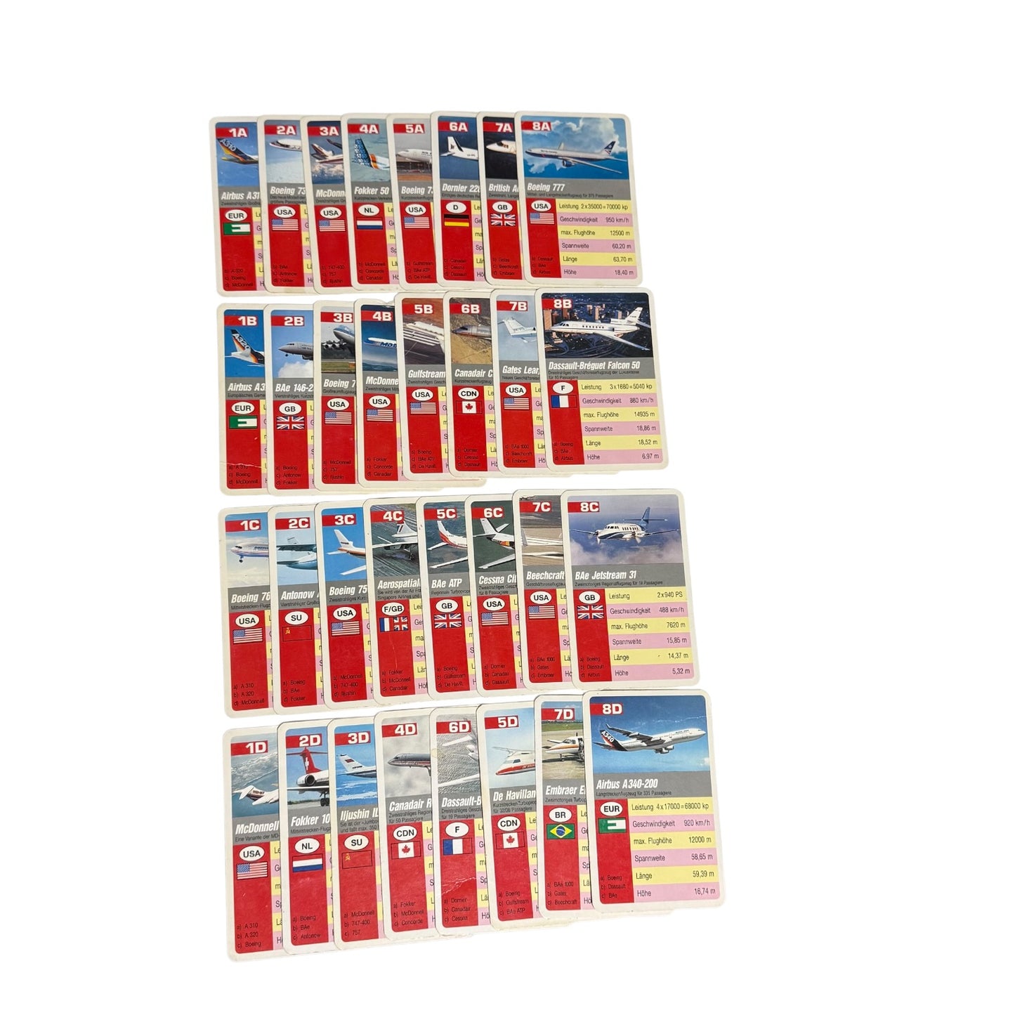 Quartett Flugzeuge Super Trumpf Schmid