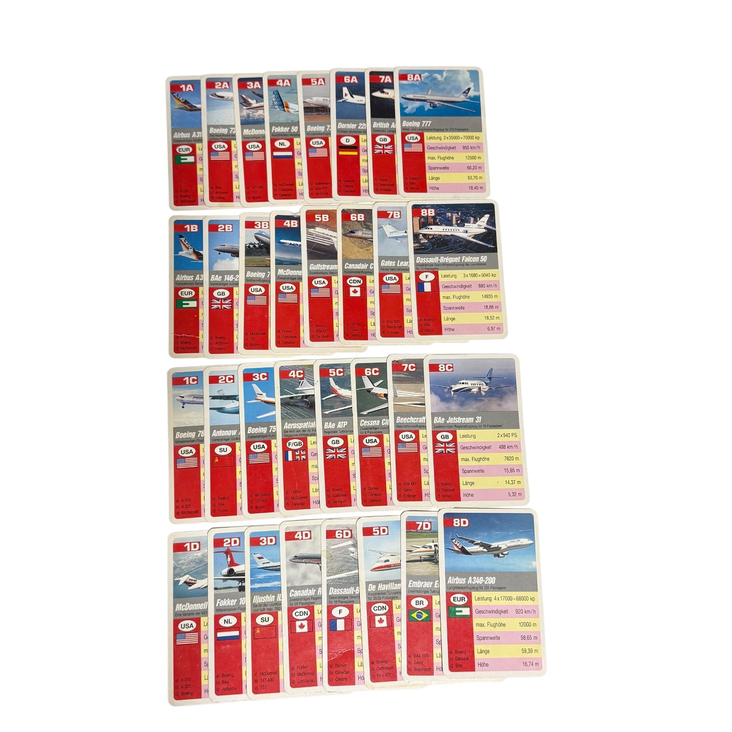 Quartett Flugzeuge Super Trumpf Schmid