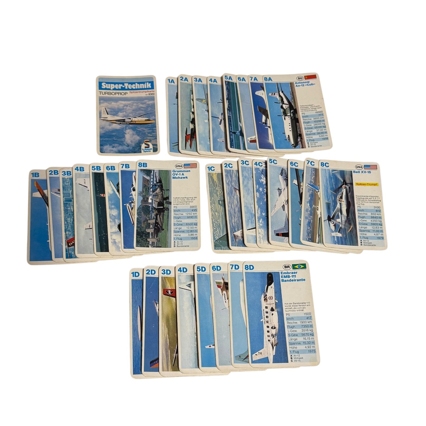 Quartett Flugzeuge Super Technik Schmidt Spiele 631 8300