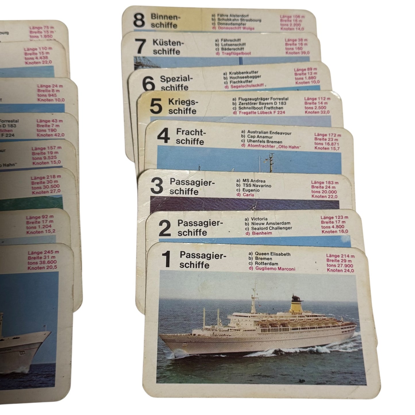 Quartett Schiffe ohne Deckblatt
