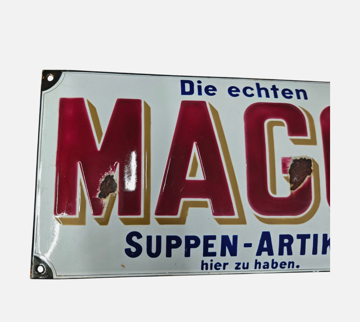 Emailleschild - Original Maggi Altbewährt - Suppen-Artikel - Alt, Schwer, Schön
