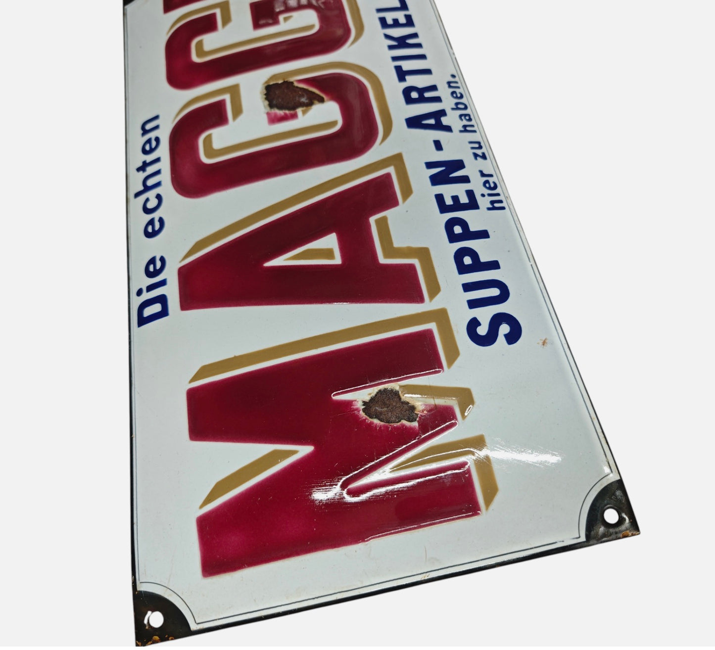 Emailleschild - Original Maggi Altbewährt - Suppen-Artikel - Alt, Schwer, Schön