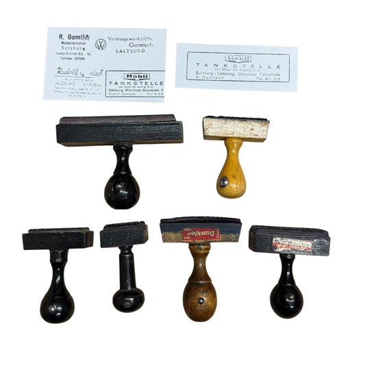 Stempel Set von Tankstelle Mobile Öl Autoreperatur Salzburg Oil