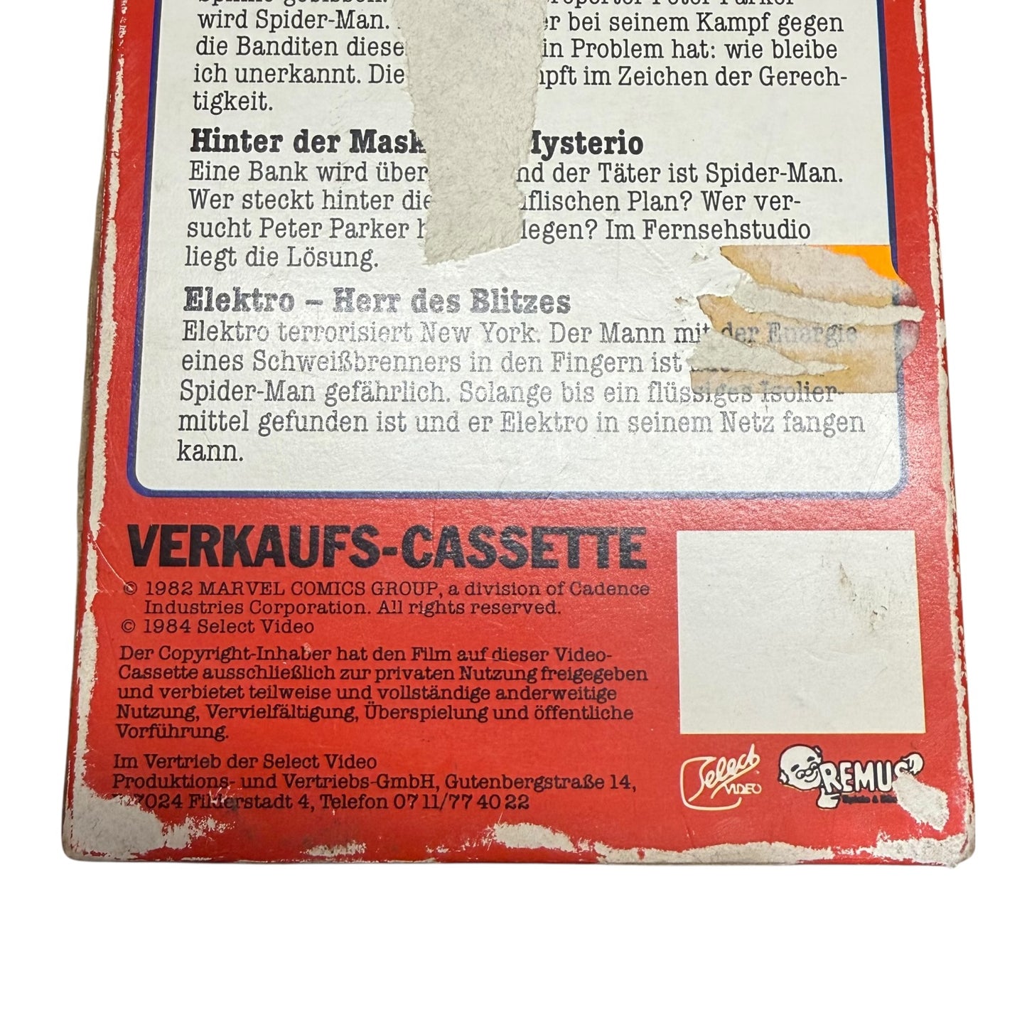 Spider Man VHS von 1984 Die Maske des Mysterio Marvel