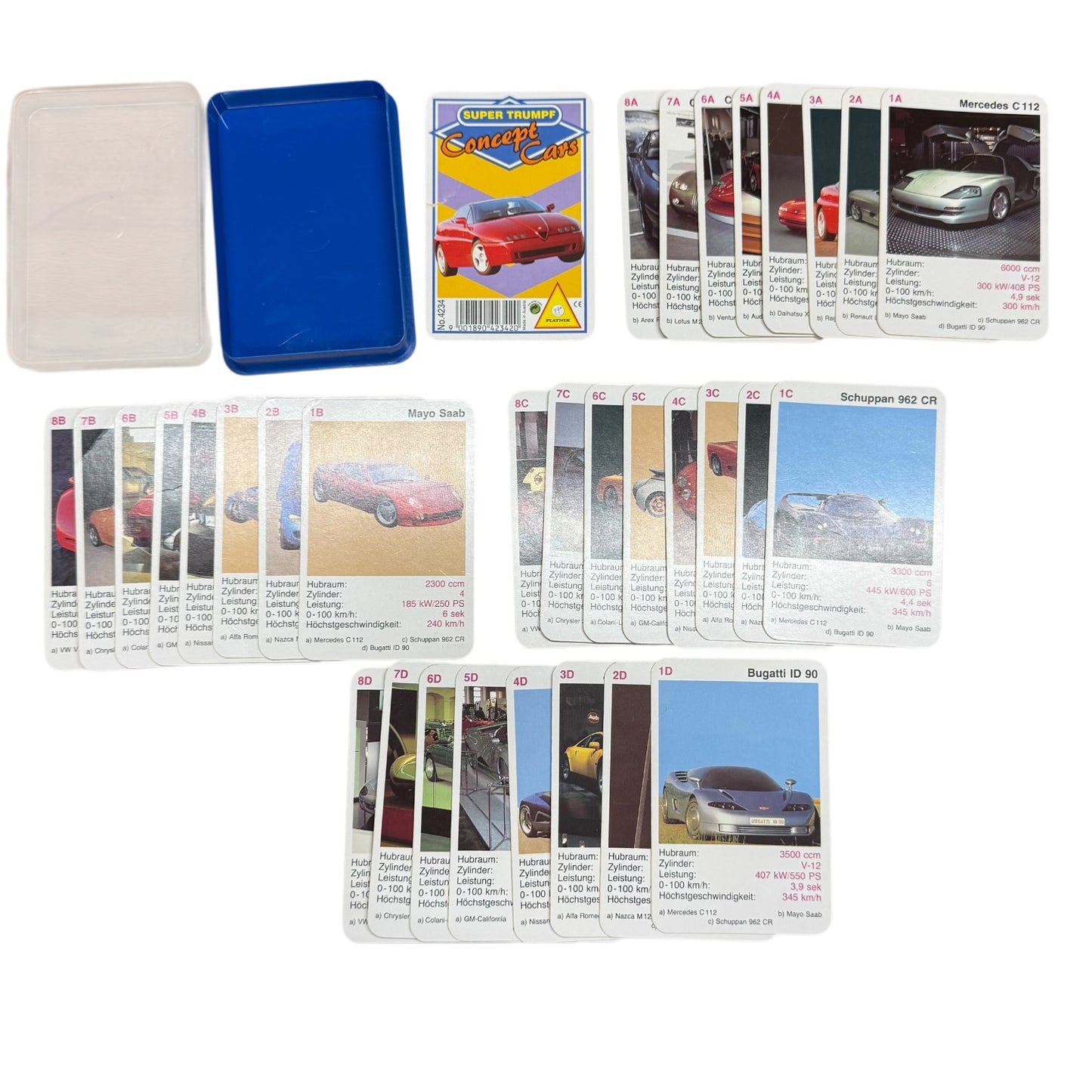 Quartett Concept´s Cars Super trumpf Piatnik Nr. 4234