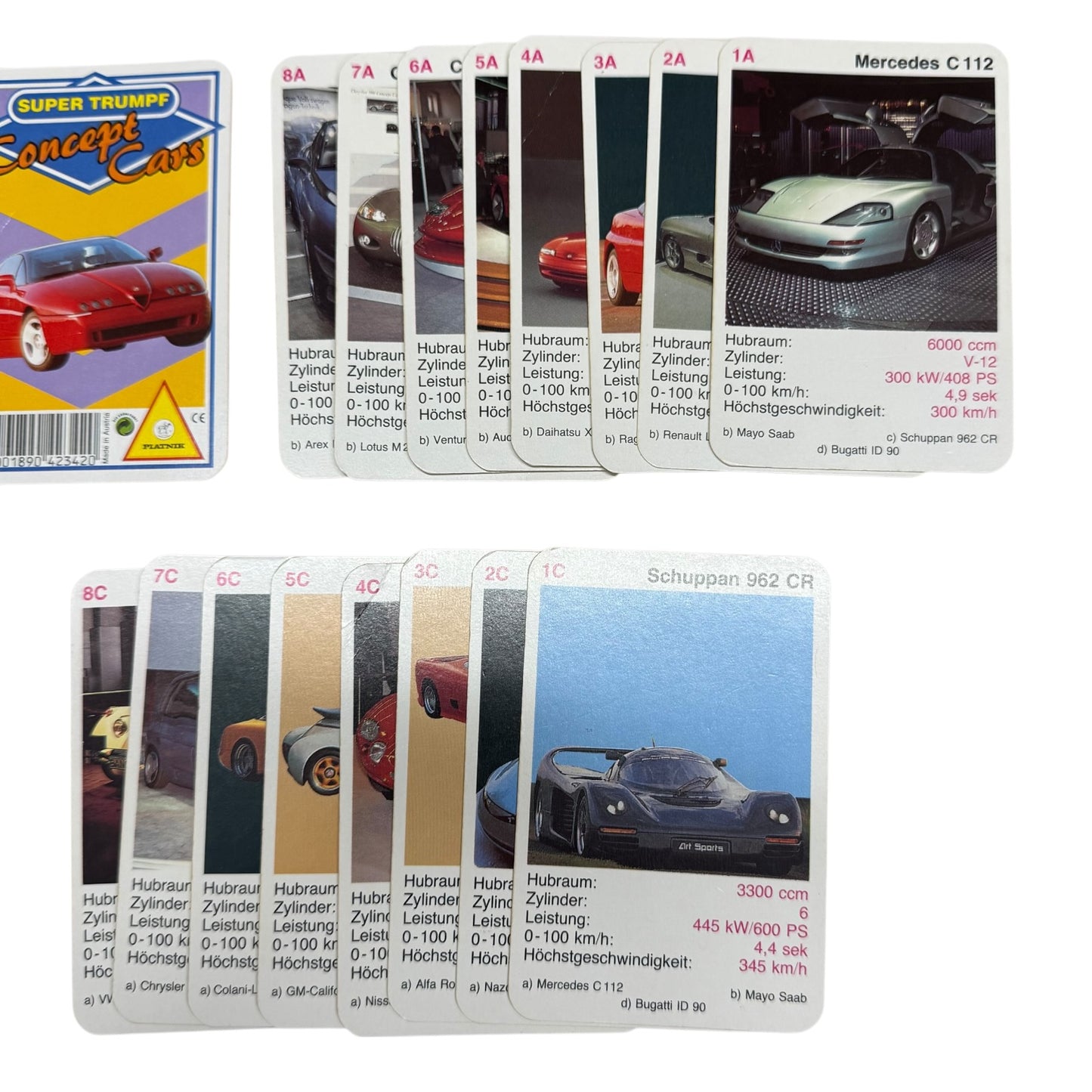 Quartett Concept´s Cars Super trumpf Piatnik Nr. 4234