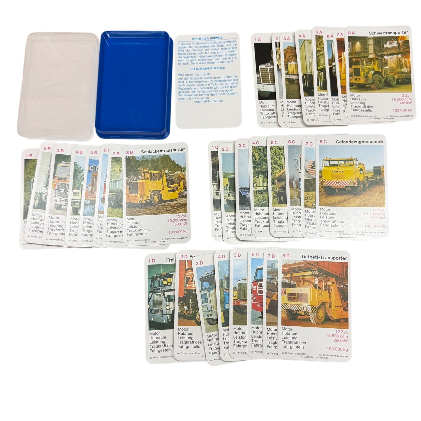 Quartett Transporter Zugmaschinen Schwertransporter ohne Deckblatt