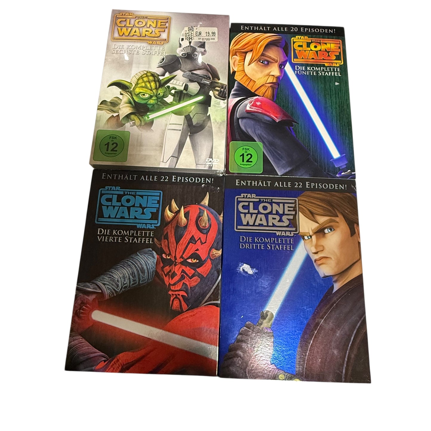 DVD Star Wars The Clone Wars Staffel 3,4,5,6 neuwertig Box
