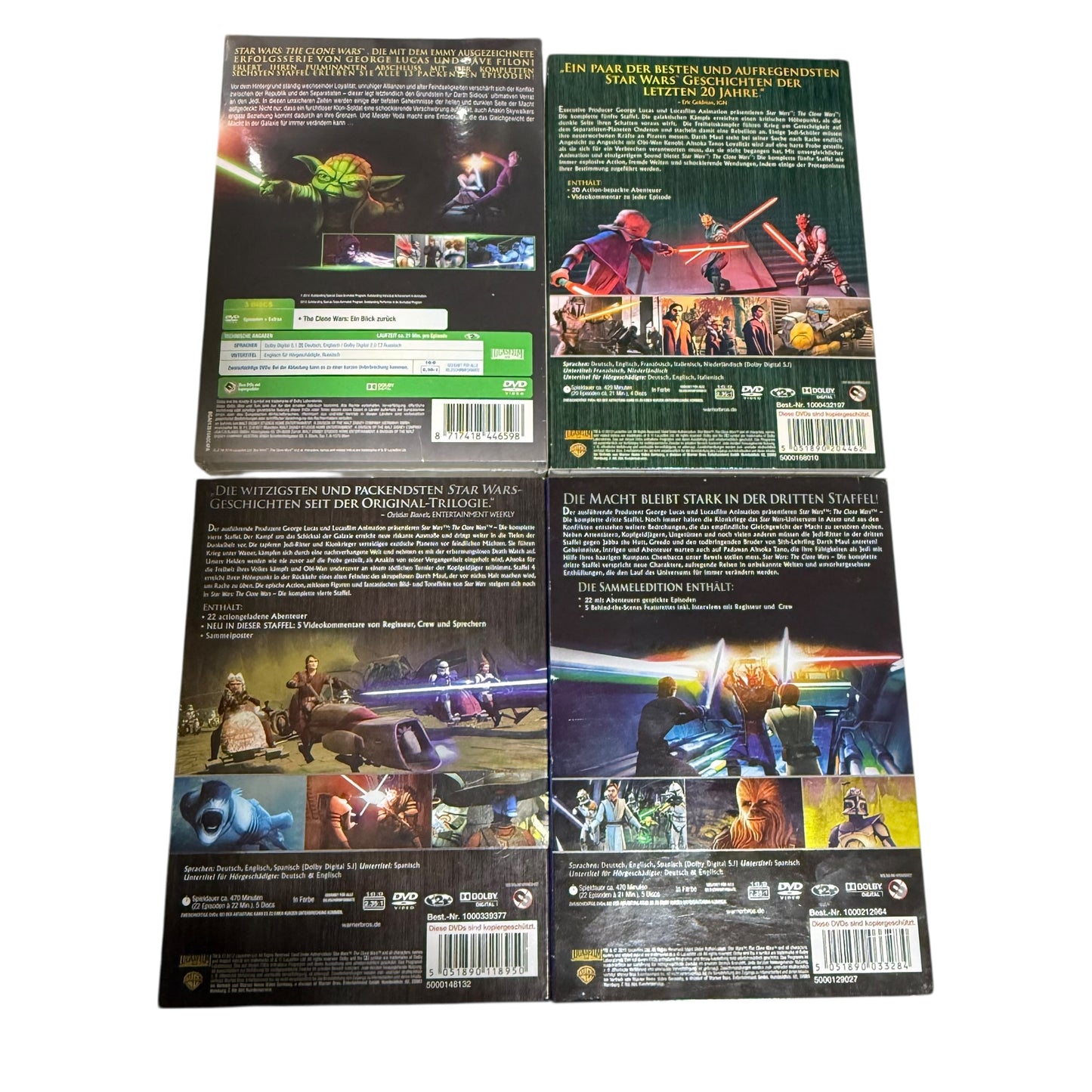DVD Star Wars The Clone Wars Staffel 3,4,5,6 neuwertig Box