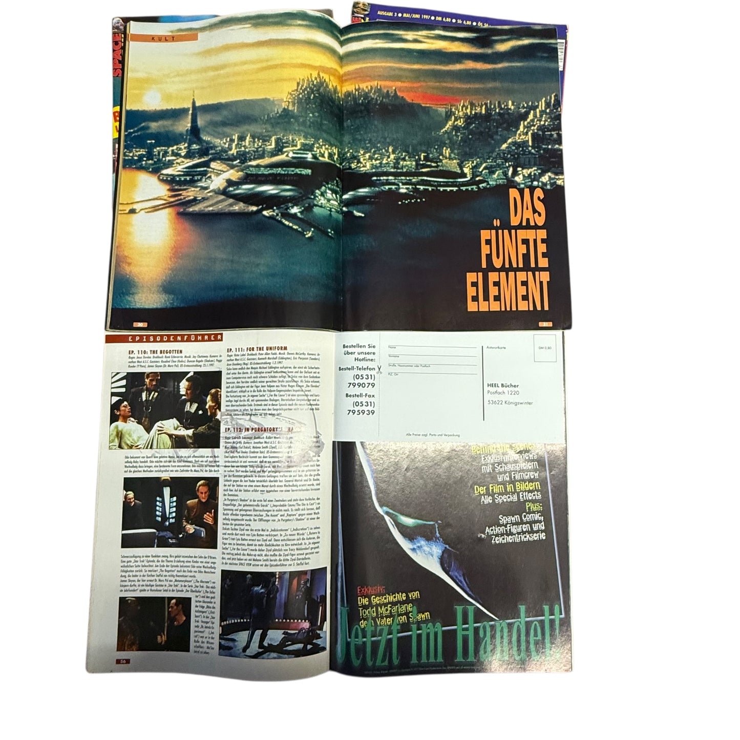 Space View Das SCI-FI Magazin 1997 Ausgabe 3,4,5,6 Zeitschrift  Star Wars Das 5 Element