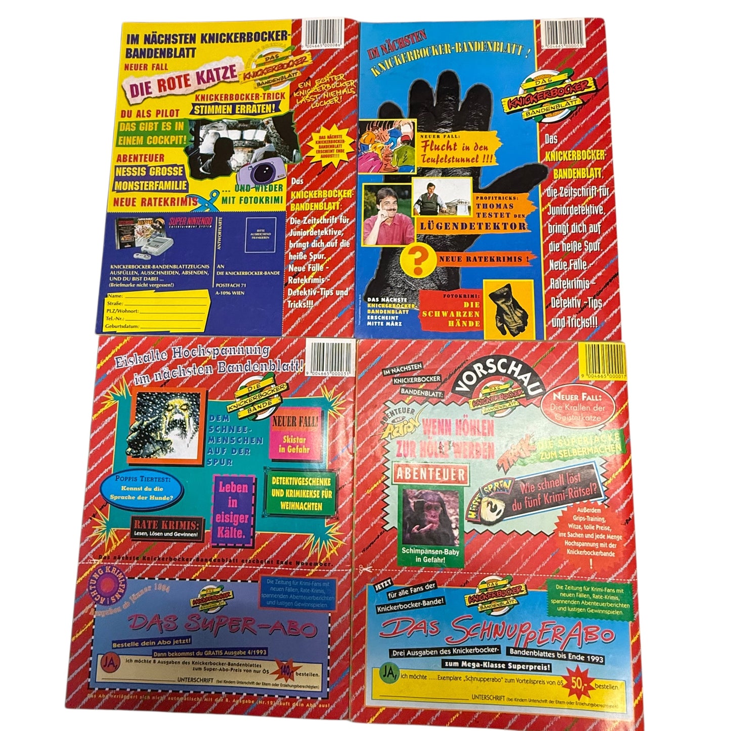Das Kinkerbocker Bandenblatt 1993 / 1994 4 Stk. Hefte