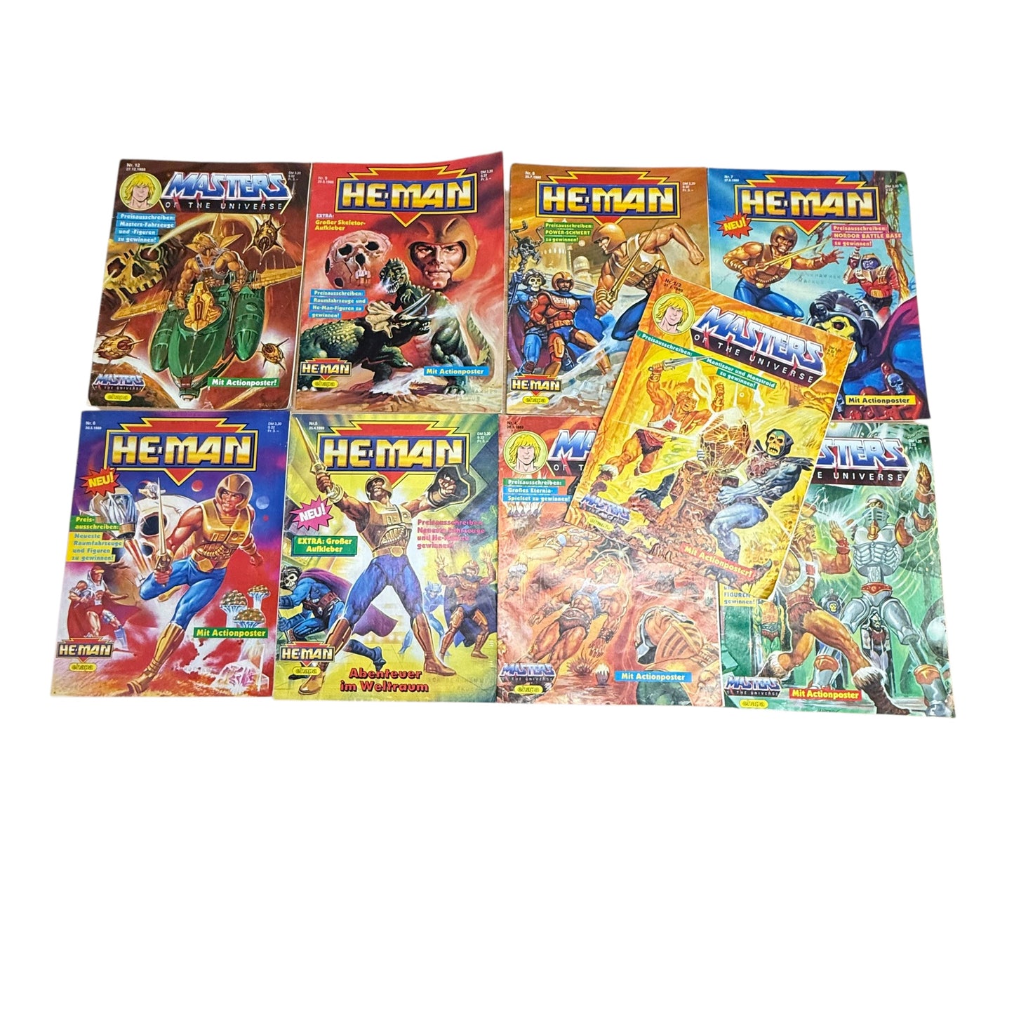 Masters of the Universe Comic Hefte 9Stk He Man Nr 12 9 8 7 6 5 4 3 1 1988 1989