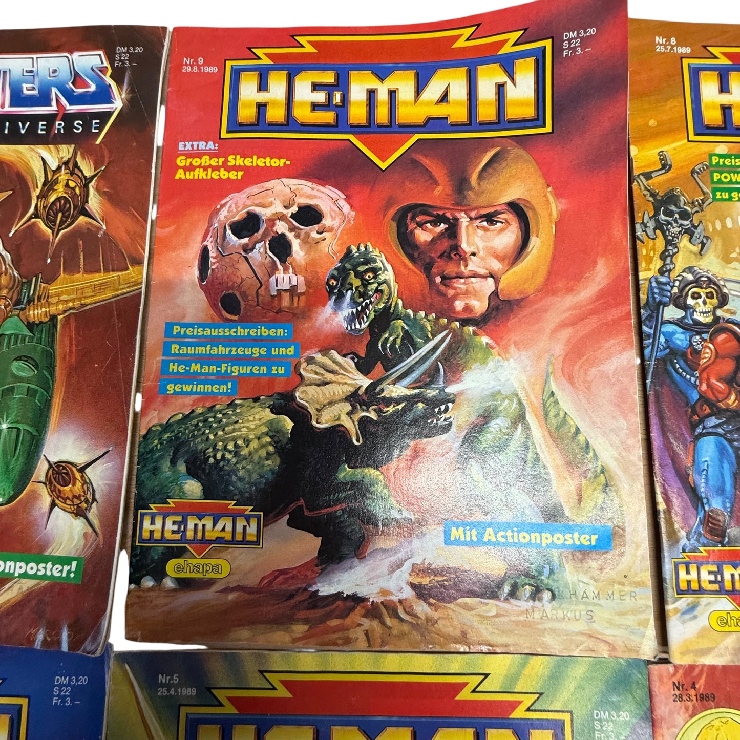 Masters of the Universe Comic Hefte 9Stk He Man Nr 12 9 8 7 6 5 4 3 1 1988 1989