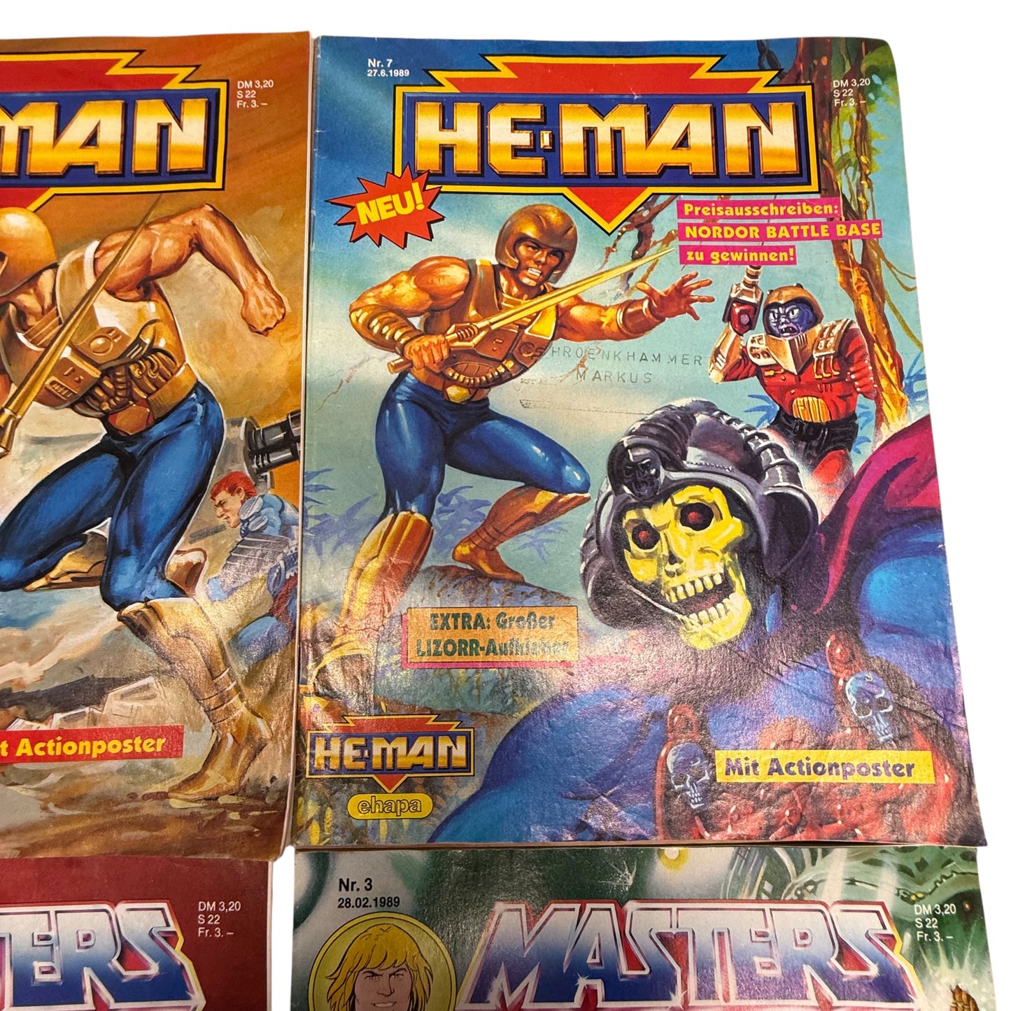 Masters of the Universe Comic Hefte 9Stk He Man Nr 12 9 8 7 6 5 4 3 1 1988 1989