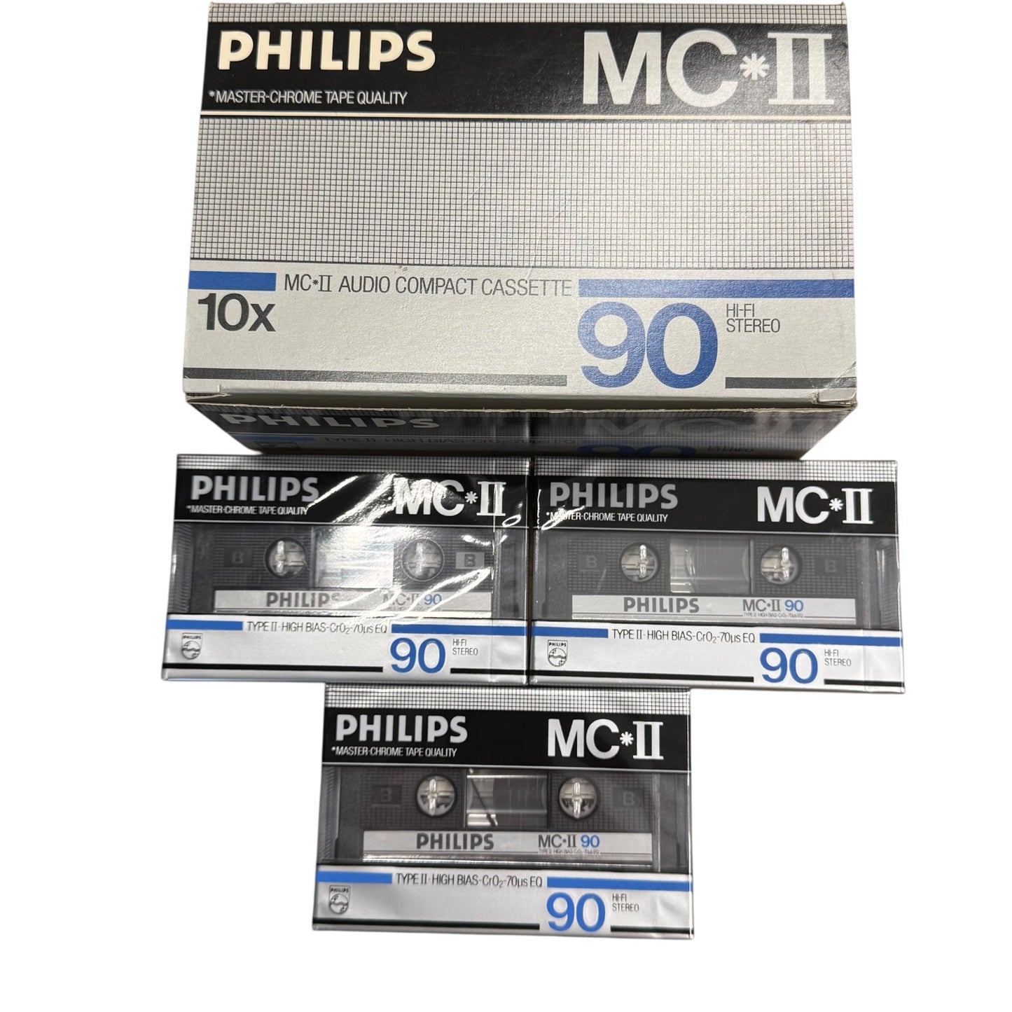 Philips Casetten 3 Stück MC-2 mit OVP 90