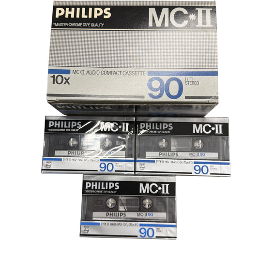 Philips Casetten 3 Stück MC-2 mit OVP 90