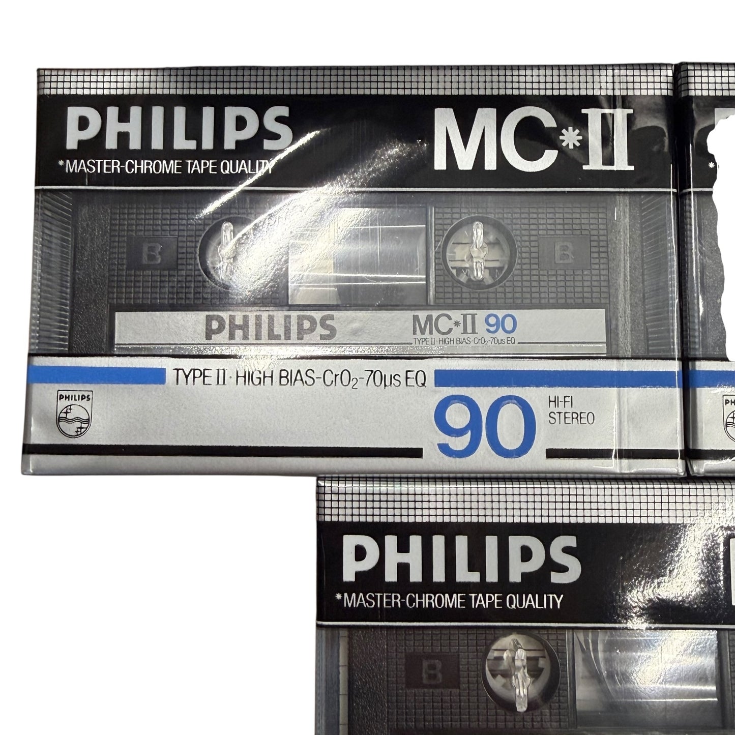 Philips Casetten 3 Stück MC-2 mit OVP 90