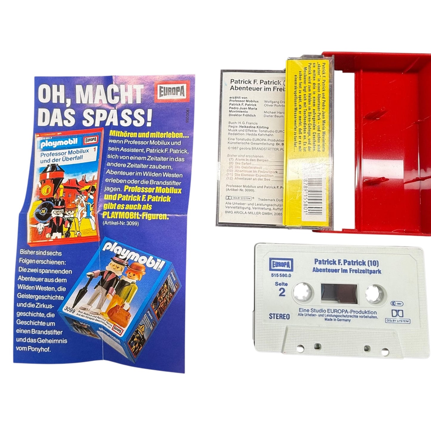 Playmobil Hörspiel Kassetten Nr.10 Patrick F. Und Nr.16 Professor Moblix