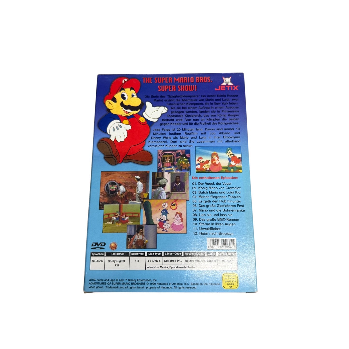 Super Mario Bros Super Show 4DVDs 12 Folgen DVD Box Jetix 1990