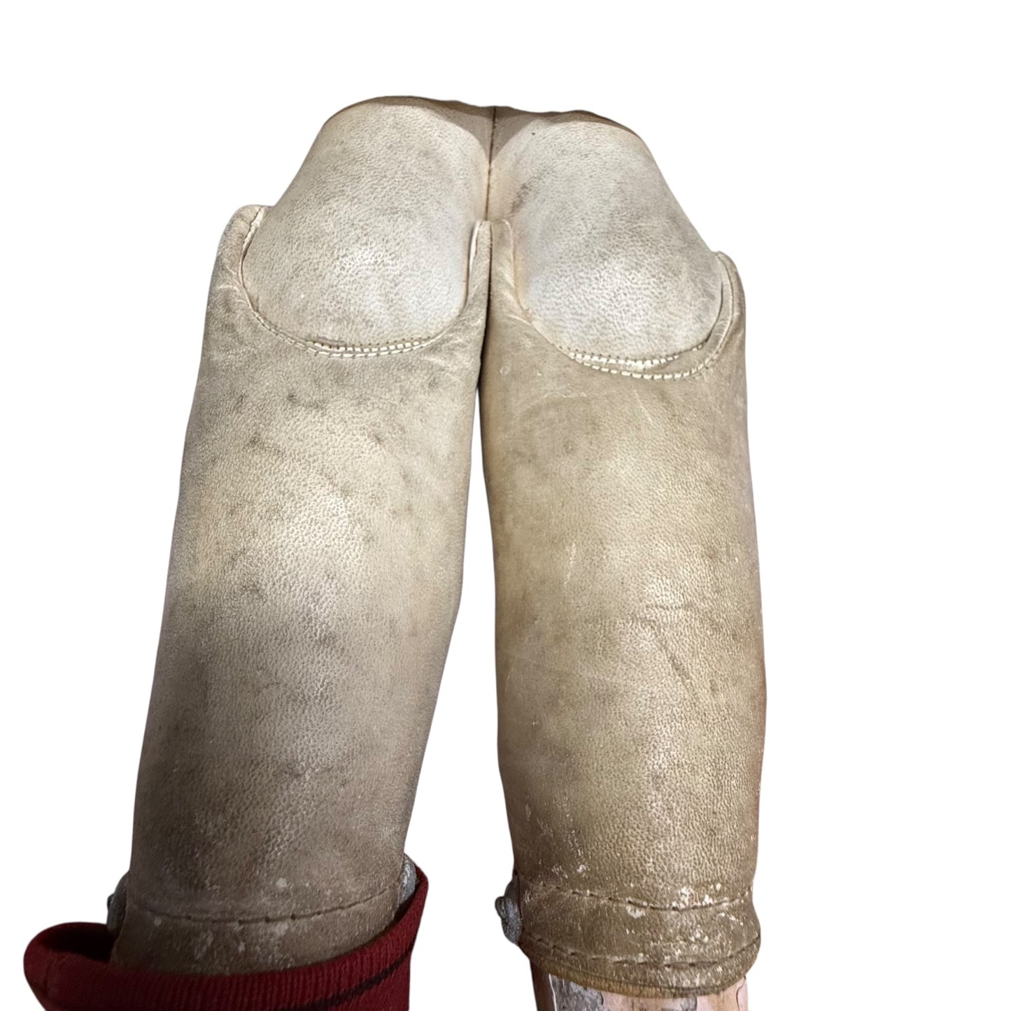 Puppe mit Lederkörper ca 1900 mit Gelenke