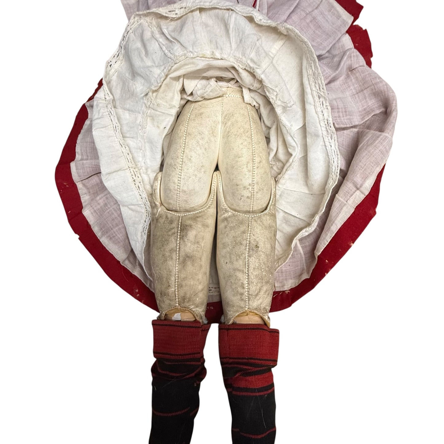 Puppe mit Lederkörper ca 1900 mit Gelenke