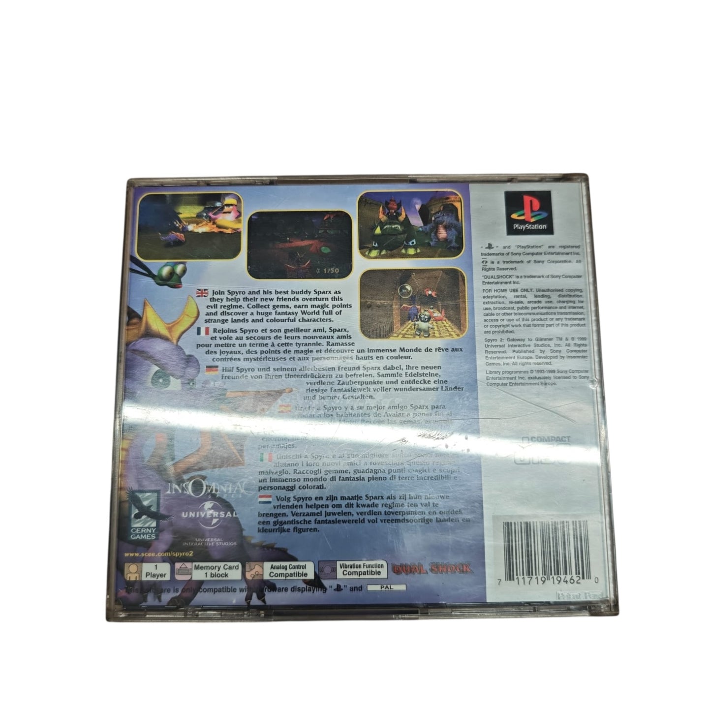 Spryro Gateway to Glimmer PS Sony Playstation 1999